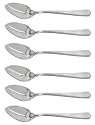New Thick Stainless Steel Grapefruit Spoon, Dessert Spoon, Serrated Edge, Set of 6