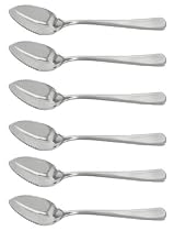 6 THICK STAINLESS STEEL SERRATED EDGE GRAPEFRUIT SPOON