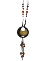 Brass Tone with Brown Beads Long Necklace