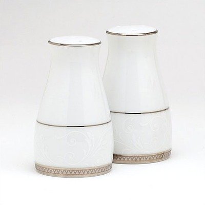 Noritake Regina Platinum Salt Pepper Shakers