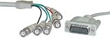 DB15 Male / BNC x 5 Male, Double-Shielded, 6 ft (Mac to RGB Video Cable)