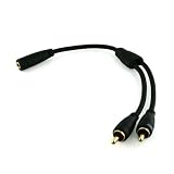 Ivuna RCA (Phono) Male to Female ( 3.5mm Stereo) Jack Cable 0.2 Metre - Blackby Cablesson