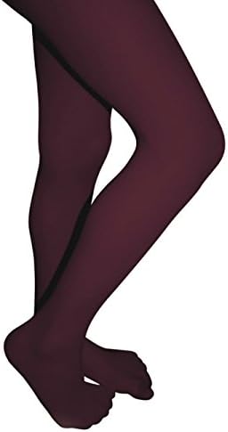 Butterfly Girls Lycra Opaque School Tights Uniform Hosiery Footed Stockings (A, Burgandy)