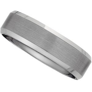 Genuine IceCarats Designer Jewelry Gift White Tungsten NA Wedding Band Ring Ring. 10.50 Beveled Band In White TungstennA Size 10.5