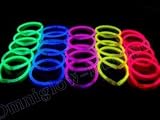 100 x Glow Sticks, 8 long with 100 Connectors