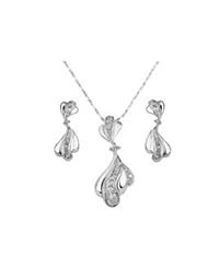 XiangGang ShaoGi 18k White Gold, Round Diamond Ball Fashion Sets, White And Purple - 18 inch