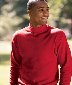 UltraClub Adult Egyptian Interlock Long-Sleeve Mock Turtleneck (8510)