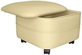 NW Enterprises Square Vinyl Storage Ottoman, Ivory