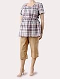 Motherhood Maternity: Plus Size Short Sleeve Smocked Waist Maternity Capri Pantset