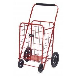Super Shopping Cart - Folding Grocery Cart - Red (Red Cart) (41.75"h x 24"w x 21"d (cart size))