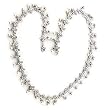 Rhodium Plated Brass Necklace with Clear CZ, 18 Inches