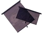 PAIR OF BLACK ROLLER CAR REAR/SIDE WINDOW SUN BLINDS/SHADES