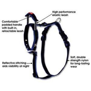Bamboo Quick Control Harness with Built-In Leash Extra Large, Black