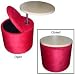 Storage Ottoman with Pop-Up Table (Red/Pine) (18.5