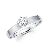 Search : .10ct Diamond 14k White Gold Solitaire Round Engagement Ring (G-H Color, SI2 Clarity)
