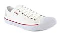 LEVIS SIGARO CANVAS LACED UP TRAINERS WHITE