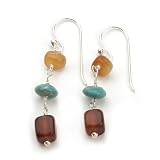 Barse Sterling Silver Linear Multistone Earrings