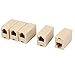 uxcell 5 Pcs Beige Plastic RJ11 6P4C Female/Female Telephone Cable Inline Connector
