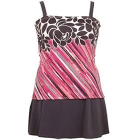 Liz Claiborne&reg; South Beach Border Plus Size Bandeau Skirtini Swimsuit - Plus Size Swimsuit Plus...