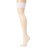 Leg Ave Women's Lycra Fishnet Thigh Highs with Backseam and Silicone Lace Top-Style #9035