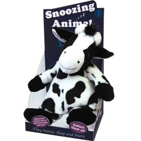 Childrens Toyshop  Toys : Soft feel snoozing snoring cow - moves and snores complete with batteries