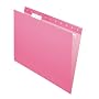 Pendaflex 81609 Recycled Colored Hanging File Folders, Letter, 1/5 Cut Tabs, Pink, 25/box