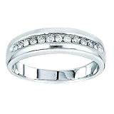 1/4 Carat Diamond 14k White Gold Men's Anniversary / Wedding Band