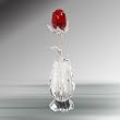 Crystal Florida Red Rose in Vase - 1920-R