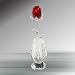 Crystal Red Rose in Vase, 6 Inches, Handcrafted