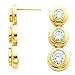14K White or Yellow Gold Three-Stone Diamond Earrings - 1.00 Ct., 1.50 Ct. or 2.00 Ct. (ALSO AVAILABLE WITH GEMSTONES)