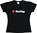 I Heart (Love) Surfing Women's Tee Shirt Small-Black Long Sleeve Babydoll (petite fit)