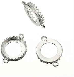 10 Pack - Round Bezel Cup Settings 16 Mm Sterling Silver 925 Pendant Earring Charm 281