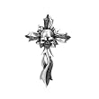 Skull Cross Pendant - Pewter - 2.25'' Height Skull Cross Pendant - Pewter - 2.25'' Height