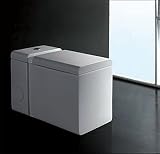 LineaAqua Calico One Piece Siphonic Toilet 28 x 14 x 19 Luxury White Porcelain Toilet with S Trap and Soft Closing Seat