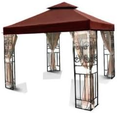 New MTN Gearsmith 10'x10' 2-tiered Replacement Garden Gazebo Canopy Top Sun Shade - Nutmeg Brown