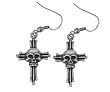 Skull and Cross Earrings - Pewter - 1'' Height
