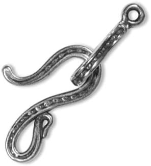Antiqued Silver Plated Hook & Eye Clasp With Ornate Design 13.5mm (1 Set)