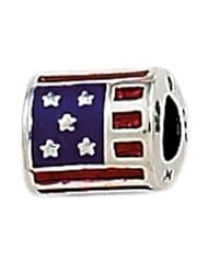 Zable Usa Flag Country Flags Sterling Silver Charm
