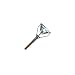 Impact WH93 Metal Janitor Mop Handle with 7" Head, 62" Length x 1" Width (Case of 12)