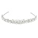 EVER FAITH Silver-Tone Austrian Crystal Ivory Color Simulated Pearl Wedding Hair Headband Clear