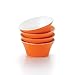 Rachael Ray Dinnerware Round and Square 4-Piece Stoneware Cereal Bowl Set, Orange