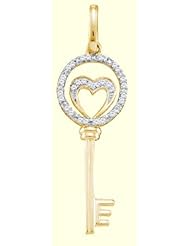 10KT Yellow Gold 0.10 CTW Diamond KEY Pendant