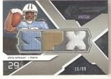 2008 SPx Winning Materials SPX Dual 99 #CJ Chris Johnson RB - Tennessee Titans (RC - Rookie Card Insert - Piece of Authentic Jersey - Serial #d to 99) (Football Cards)