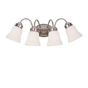Sea Gull Lighting 44021-962 Westmont Four Light Vanity, Brushed Nickel Finish with Satin... by 