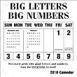 Big Letters Big Numbers 2010 Wall Calendar