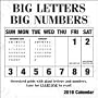 Big Letters Big Numbers 2010 Wall Calendar