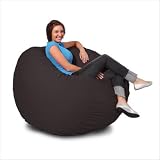 Comfort Research Fuf Large Foam Bean Bag Chair, Black Twill