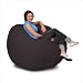 Comfort Research Fuf Large Foam Bean Bag Chair, Black Twill
