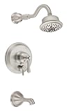 Danze D502257BNT Opulence Single Handle Tub and Shower Trim Kit with 5-Function Showerhead, Brushed 