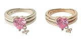 小指に揺れる…Pinkハート♪ハート＆スターピンキーリング2タイプ【送料無料】 3号PinkGold リング スター